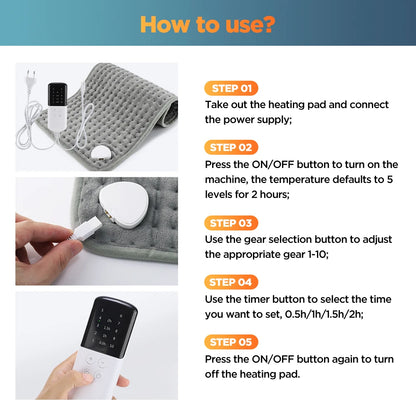 58x29CM Electric Heated Blanket Pad – Thermal Warming Mat for Sofa, Bed, and Winter Home Use &nbsp;