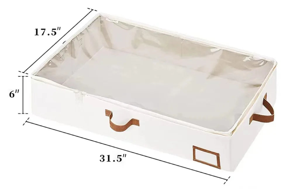 4-Pack Foldable Underbed Storage Boxes for Clothes – Durable Clothes Organizer with Sturdy Frame and Thick Fabric