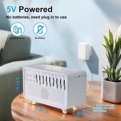 White Noise Sound Machine &amp; Essential Oil Diffuser with Bluetooth Speaker and Night Light – Ideal for Sleep, Relaxation, and Meditation