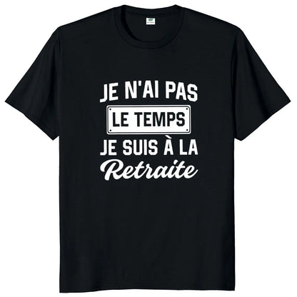 Retro "My Retirement" T-Shirt – Funny French Retired Dad Gift for Men, Papa Clothing, 100% Cotton Casual Unisex Tee, EU Sizes Available