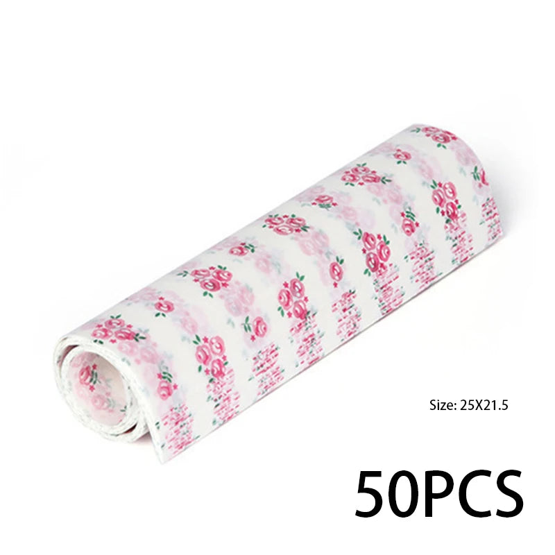 50 Pieces Food-Grade Wax Grease Paper Wrappers – Ideal for Wrapping Bread, Sandwiches, Burgers, Fries, and Baking