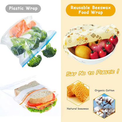 Eco-Friendly Reusable Beeswax Food Wrap – Natural Organic Food Storage Paper for Fresh Keeping