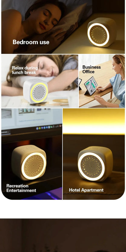 RGB Light Baby White Noise Machine with Timer, Sleep Sound Player, Night Light, USB Rechargeable - White