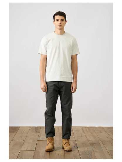 SIMWOOD 2025 Men’s Oversized 100% Cotton T-Shirt – Breathable &amp; Comfortable Spring/Summer Top, 310gsm