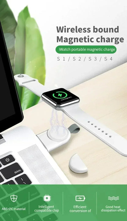 Portable Magnetic Wireless Charging Dock for Apple Watch Series 1 to 10, SE, and Ultra – Travel-Friendly Charging Stand