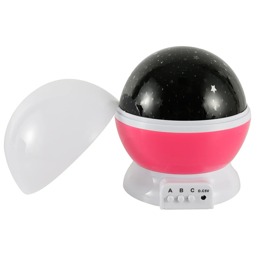 Rotating Starry Sky Night Light Projector – Galaxy Moon Lamp for Baby Nursery, Bedroom Decor &amp; Table Lighting