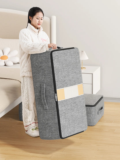 Foldable Underbed Storage Organizer Bag – Large Capacity Clothes, Quilt &amp; Blanket Holder for Closet or Wardrobe Use