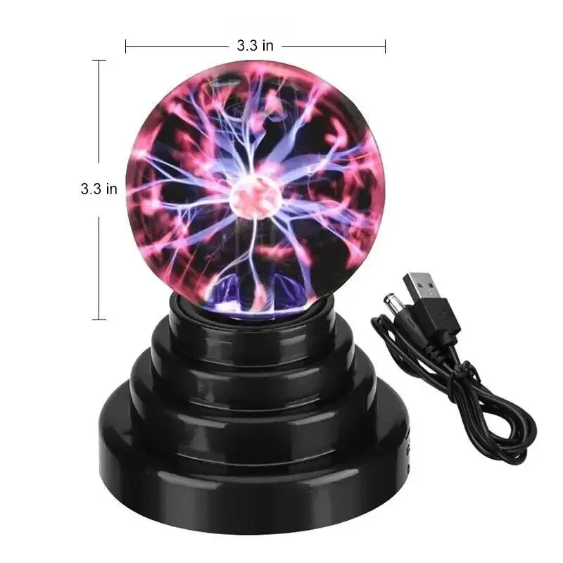3/4/5/6 Inch Plasma Globe Lamp – LED Touch-Sensitive Magic Ball Night Light for Bedroom Decoration &amp; Kids Gifts &nbsp;