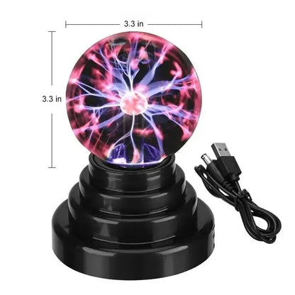 3/4/5/6 Inch Plasma Globe Lamp – LED Touch-Sensitive Magic Ball Night Light for Bedroom Decoration &amp; Kids Gifts &nbsp;