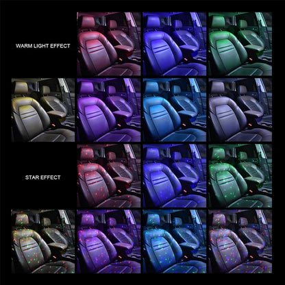 BLALION Wireless RGB LED Car Ambient Light – USB Rechargeable Star Projector with Voice Control for Interior &amp; Party Decoration