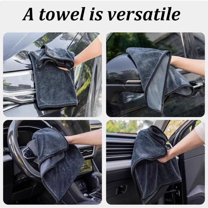 1–10Pcs Double-Sided Microfiber Car Cleaning Towels – Super Absorbent, Quick-Dry Cloths for Washing, Drying & Detailing