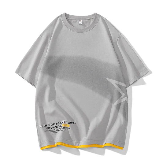 Men’s Loose Fit Letter Print T-Shirt – Harajuku Y2K Streetwear Short Sleeve Casual Tee