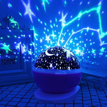 Rotating Starry Sky Night Light Projector – Galaxy Moon Lamp for Baby Nursery, Bedroom Decor &amp; Table Lighting