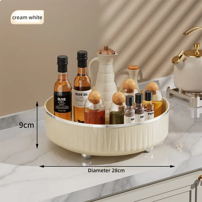 360° Rotatable Non-Slip Storage Rack for Kitchen and Bathroom — Spice, Cosmetic, and Cabinet Organizer Tray
