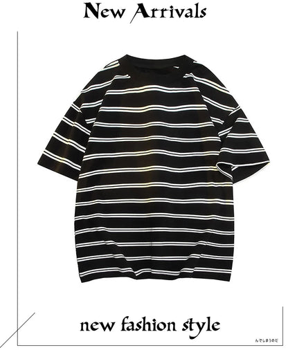 Men’s Striped Cotton T-Shirt – Casual Summer Fashion Tee, Oversized Fit, Available Up to 5XL, Funny and Stylish Design &nbsp;