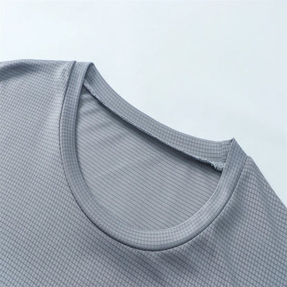 Men’s Summer Ice Silk Quick-Dry T-Shirt – Breathable High-Stretch Gym &amp; Running Top