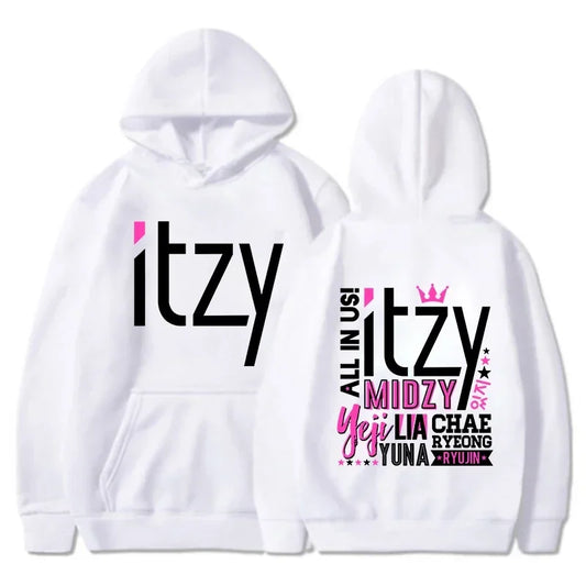 Unisex Kpop ITZY Hoodie – Casual Long Sleeve Printed Sweatshirt for Men & Women | Autumn/Winter Korean Fashion Pullover