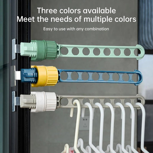 Wall-Mounted Clothes Drying Rack for Balcony & Bathroom – 8-Hole Space-Saving Indoor Laundry Hanger