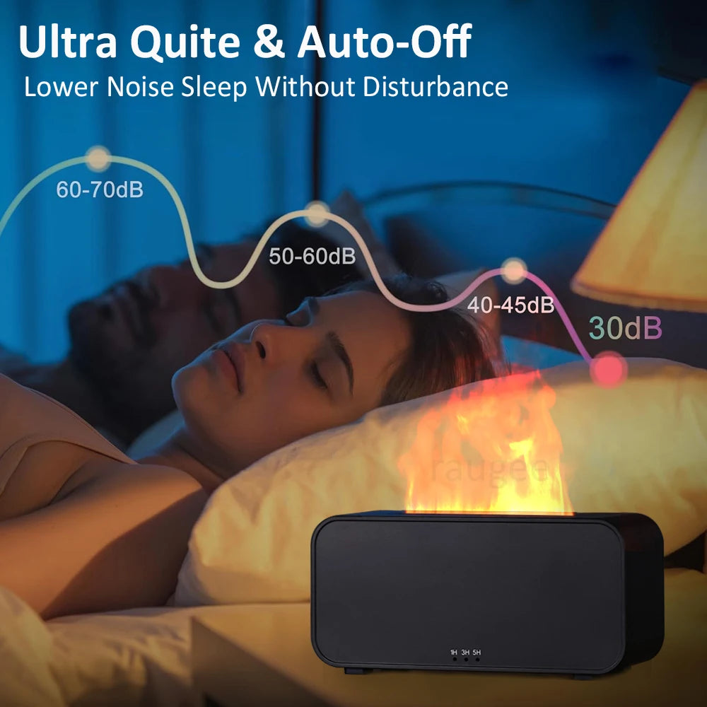 Mini Aroma Diffuser & Flame Air Humidifier with 7 Colorful LED Lights, Essential Oil Aromatherapy, and Timer for Home, Bedroom, and Office