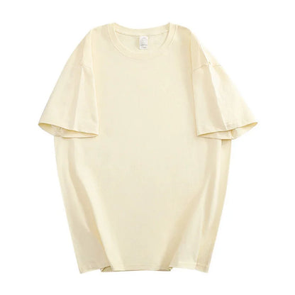 Unisex 100% Cotton Summer T-Shirt – Casual Loose Fit, Breathable Solid Color Tee for Men & Women