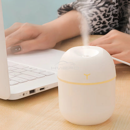 Mini USB Ultrasonic Air Humidifier – 220ML Portable Aromatherapy Diffuser &amp; Mist Maker for Car and Home with Anion Purification
