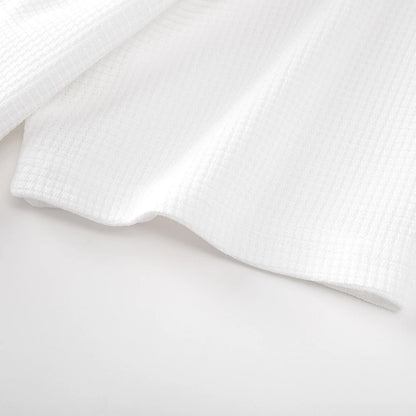 Men’s Summer Casual Waffle O-Neck Short Sleeve T-Shirt – Breathable Solid Color Fashion Tee