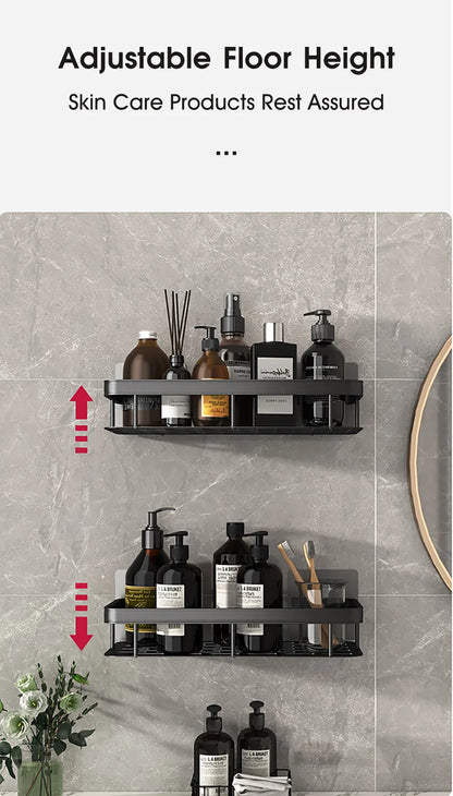 No-Drill Wall-Mounted Bathroom Shelf – Corner Shower Organizer for Shampoo, Toiletries, and Bathroom Essentials