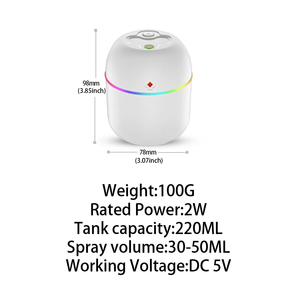 Mini USB Air Humidifier – Portable Desktop Aroma Diffuser, Silent Operation, Indoor Mist Maker for Home or Office &nbsp;