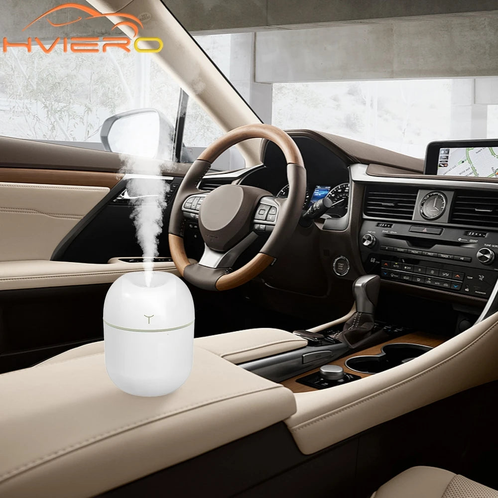 Mini USB Ultrasonic Air Humidifier – 220ML Portable Aromatherapy Diffuser &amp; Mist Maker for Car and Home with Anion Purification
