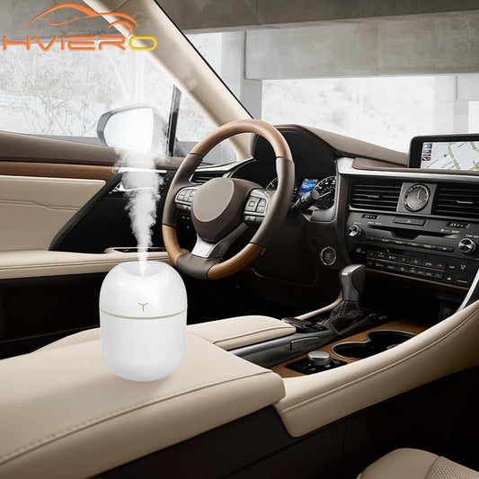 Mini USB Ultrasonic Air Humidifier – 220ML Portable Aromatherapy Diffuser &amp; Mist Maker for Car and Home with Anion Purification