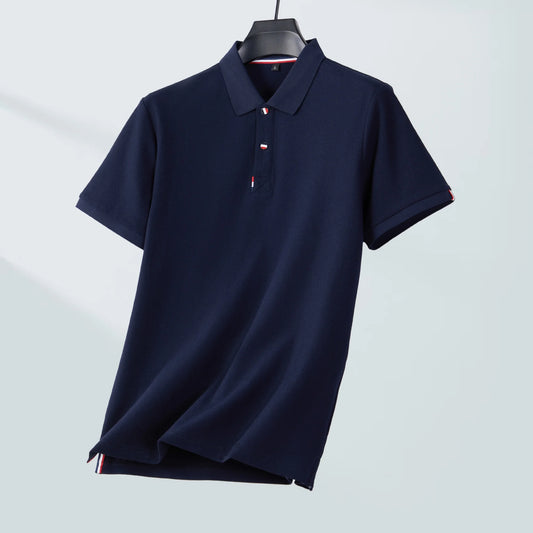 Men's Premium 100% Cotton Polo T-Shirt – Solid Color, Breathable, Comfortable, Business Casual Short Sleeve Golf Tee