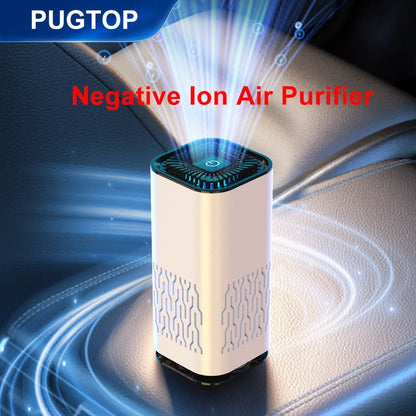 Compact HEPA Air Purifier with Negative Ions – Eliminates Smoke, Odors &amp; Formaldehyde – Ideal for Cars &amp; Bedrooms, with Aromatherapy Function
