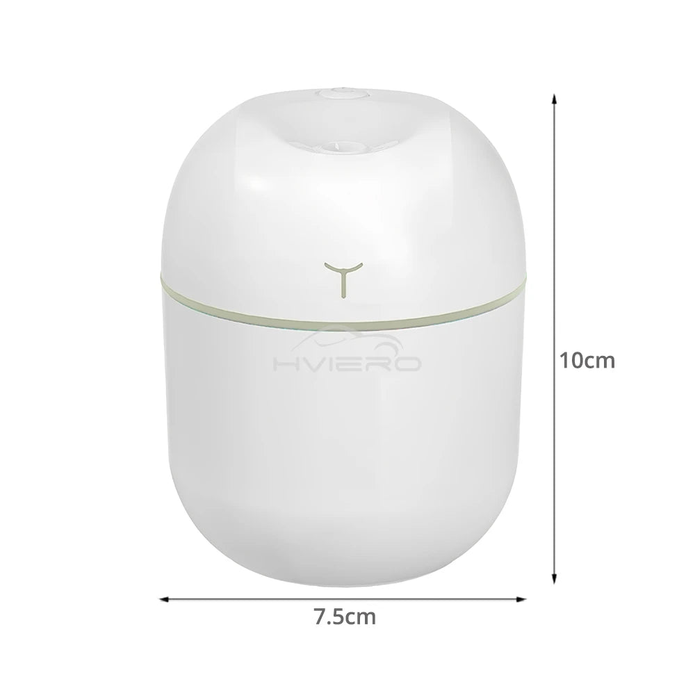 Mini USB Ultrasonic Air Humidifier – 220ML Portable Aromatherapy Diffuser &amp; Mist Maker for Car and Home with Anion Purification