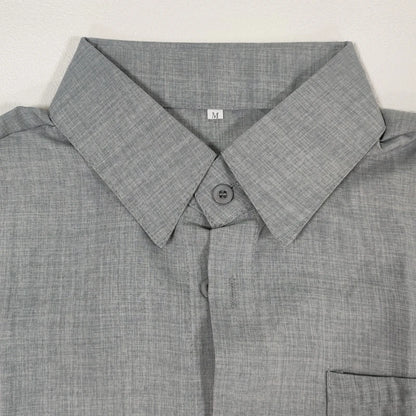 Men’s Summer Cotton Linen Short Sleeve Shirt – Casual & Formal Business Blouse, Lightweight Breathable Top
