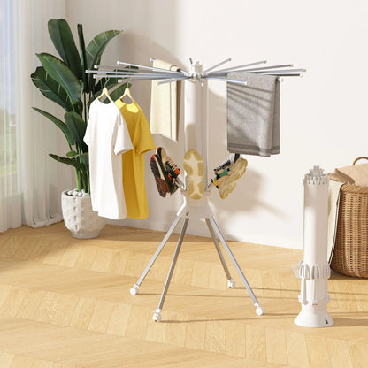 Foldable Octopus Drying Rack – No-Drill Retractable Removable Hanger for Balcony & Indoor Use
