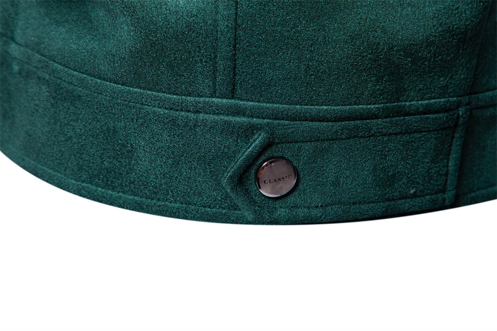 AIOPESON Men's Faux Suede Stand Collar Zip-Up Jacket Casual Business Trucker Coat