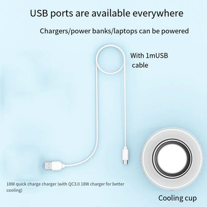 USB Mini Beverage Cooler Cup – Fast Cooling Mug for Soda, Beer, Water & Cans – Portable Drink Chiller for Car & Home Use