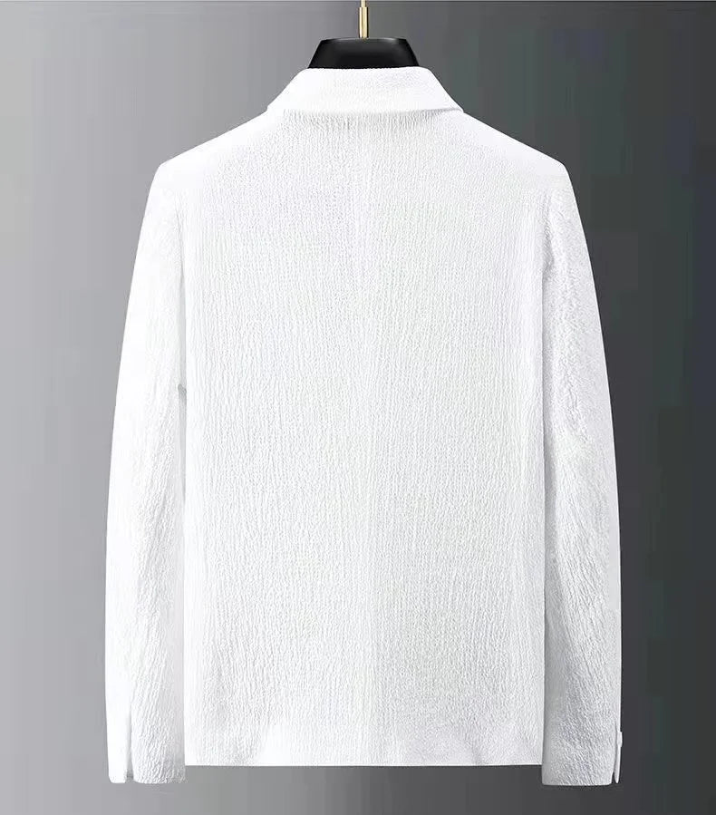 2024 New Summer & Autumn High-Quality Men's Long Sleeve Casual Suit Korean Style Two-Piece Set