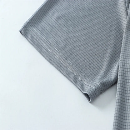 Men’s Summer Ice Silk Quick-Dry T-Shirt – Breathable High-Stretch Gym &amp; Running Top