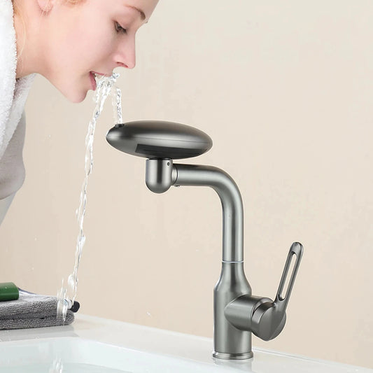 Multi-Functional Waterfall Basin Faucet with 4 Spray Modes, 360° Rotating Hot & Cold Sink Mixer Tap for Bathroom Use