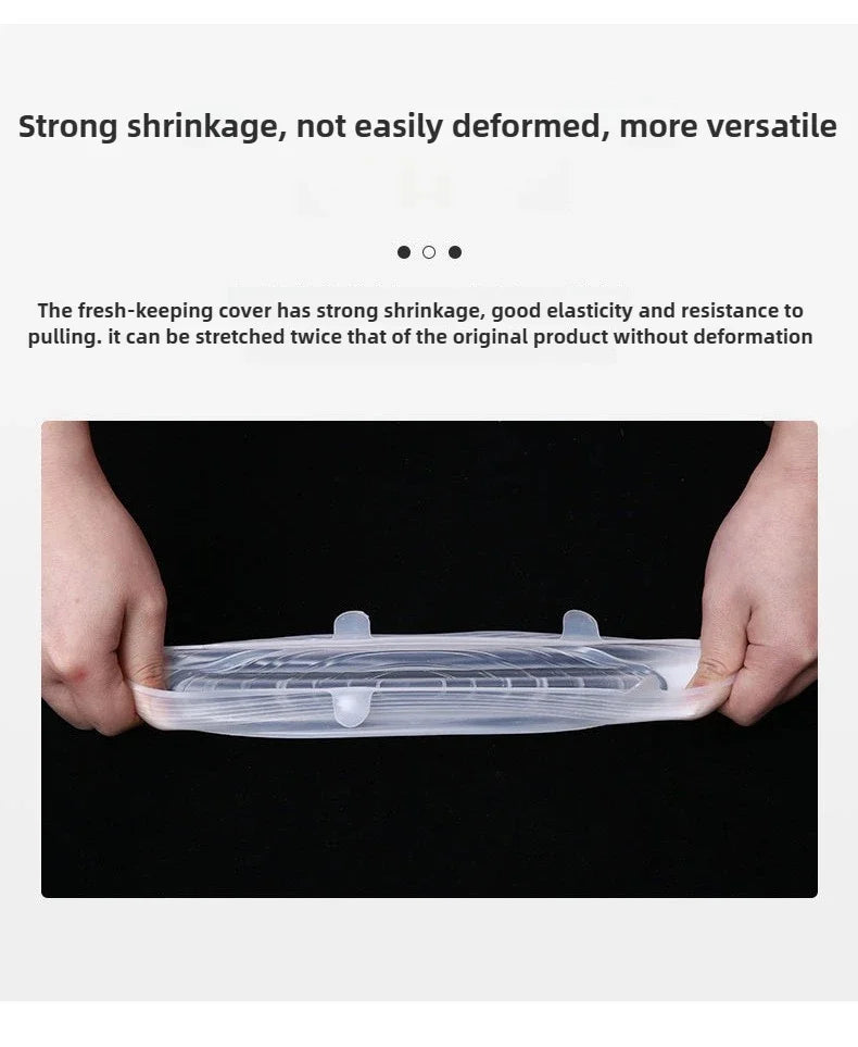 Set of 6 Food-Grade Silicone Stretch Lids – Universal Round Kitchen Covers with Airtight Seal, Reusable and BPA-Free for Food Storage