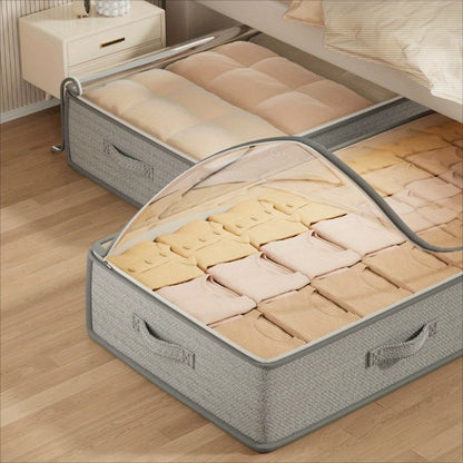 Foldable Rectangle Underbed Storage Bins – Multipurpose Organizer for Sweaters, Linens, and More