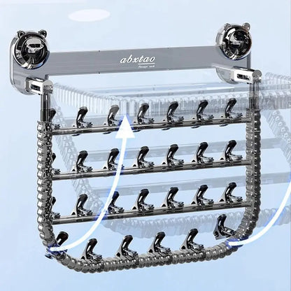 Rotating Suction Cup Folding Drying Rack with 27 Windproof Clips – Wall-Mounted Clothes Hanger for Socks, Towels, Balcony Use