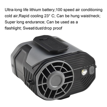 Portable Waist Clip Fan with Adjustable Speeds & LED Light – Hands-Free Cooling for Outdoor Activities