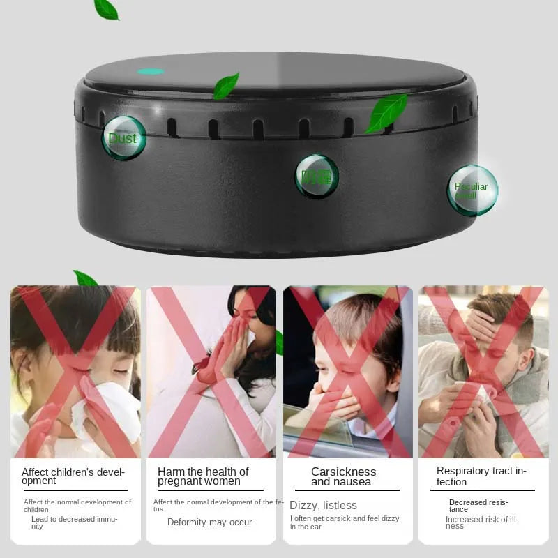 Solar-Powered USB Car Air Purifier – Compact Auto Air Freshener &amp; Odor Eliminator with Solar Charging