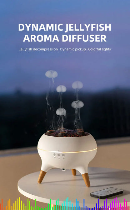 Creative Jellyfish-Shaped Ultrasonic Aroma Humidifier with Remote Control – Essential Oil Diffuser & Mist Maker