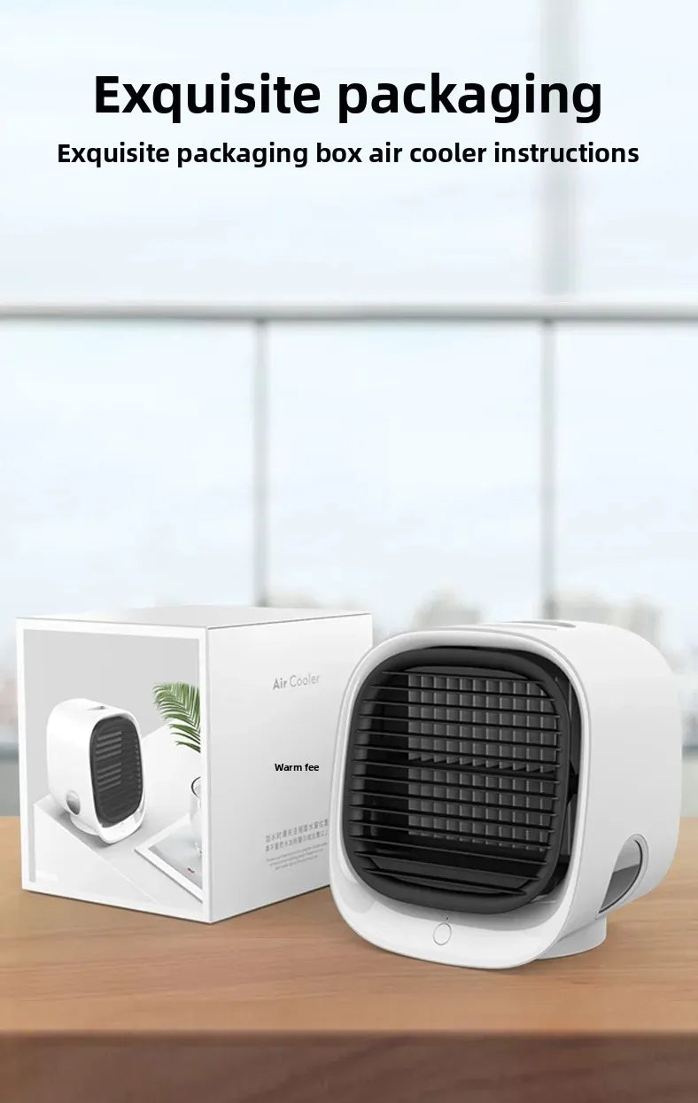Portable Mini Air Conditioner – Personal Evaporative Cooler with 3-Speed Fan, Compact Desk Cooling Fan for Office, Home, or Car Use