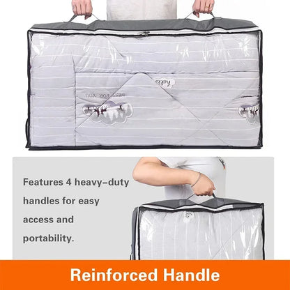 Under-Bed Storage Bag for Foldable Quilts, Clothes Organizer, Dustproof Large Capacity Wardrobe Storage Box