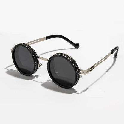 Adjustable Polarized Motorcycle Sunglasses – Round UV400 Punk-Style Eyewear for Men & Women, ND9 Light Dimming Sun Glasses