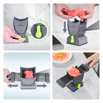 All-in-One Manual Stainless Steel Meat Slicer – Mini Cutter for Dicing, Slicing & Stripping Fresh Meat at Home